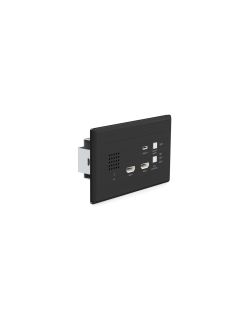 BLUSTREAM - 2  HDMI, 1 USB-C Wallplate TX HDBT AV IR, 1080p 70m 4K 60Hz 4:2:0 to 40m PoC - Blk
