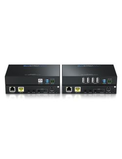 BLUSTREAM - USB 2.0 HDBT Kit 100m, 4x USB-A to 1x USB-B, PoC, IR RS-232, Eth, 2ch analog pass thru.
